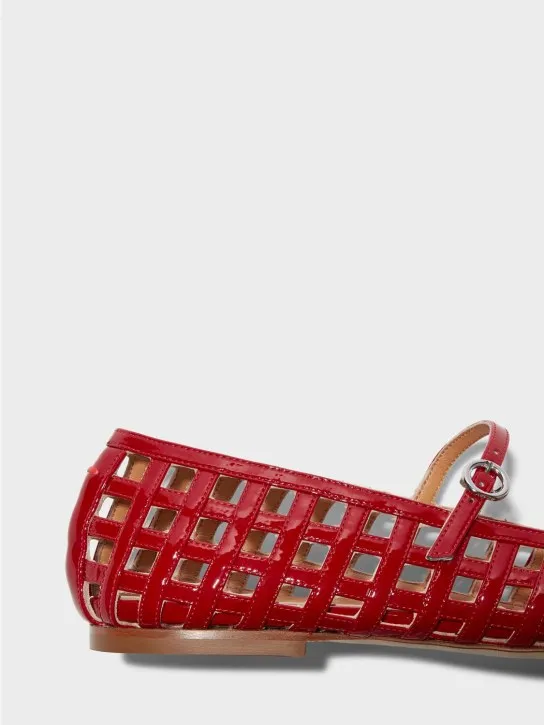 Aeyde   10mm Uma leather Mary Jane flats 