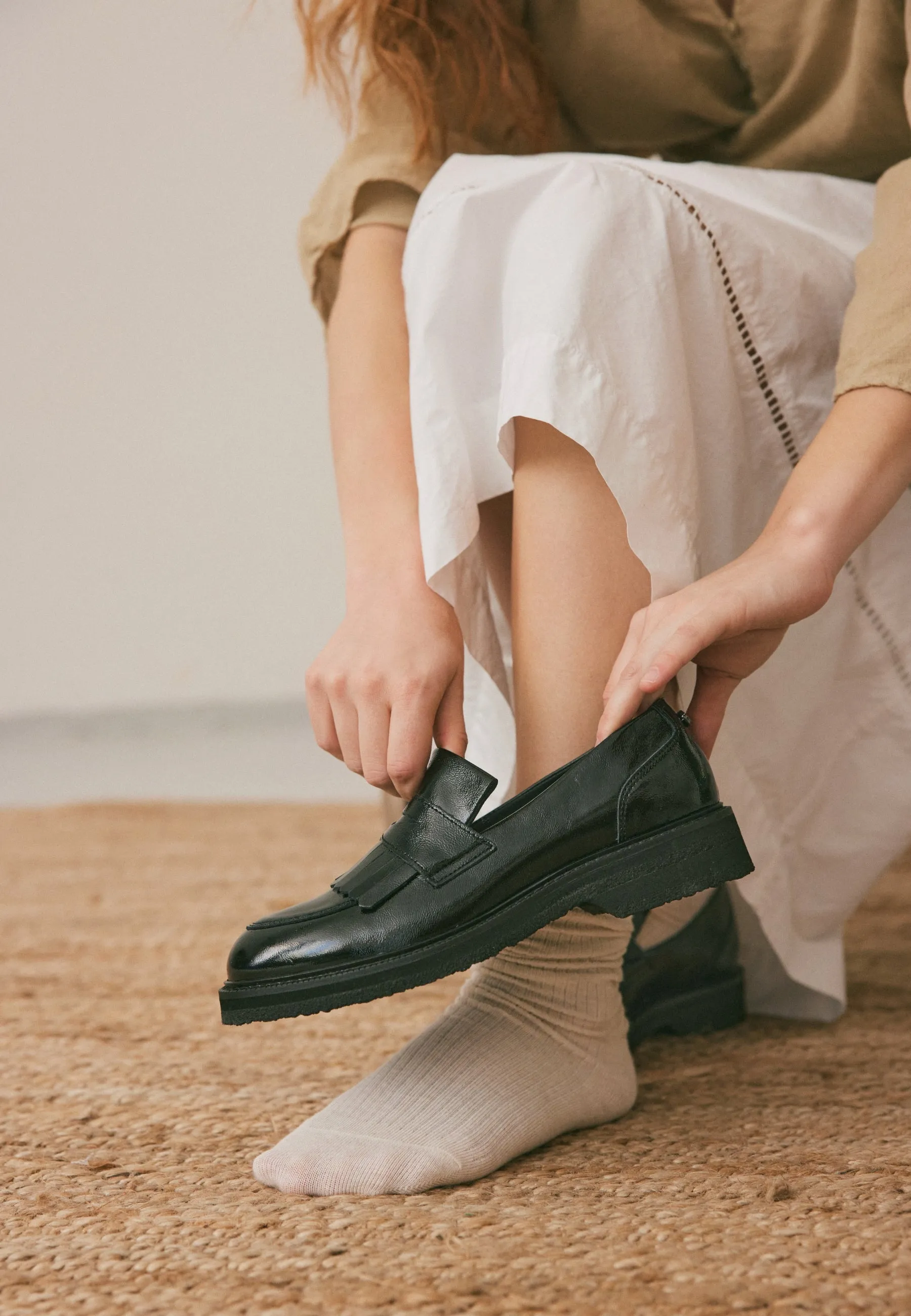CASBETTY Loafer W. Fringes Patent Leather