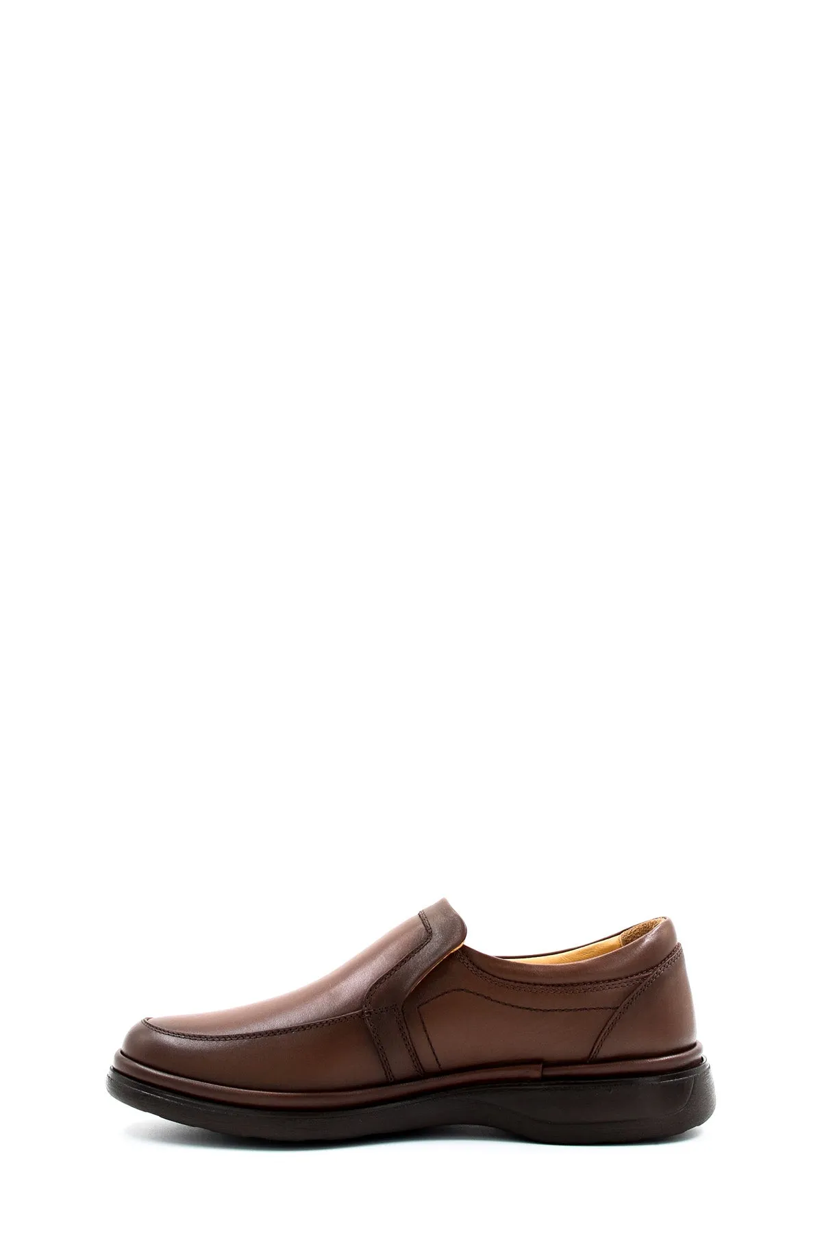 Men's Brown Leather Slip-On Loafers with Comfort Sole-Wessi