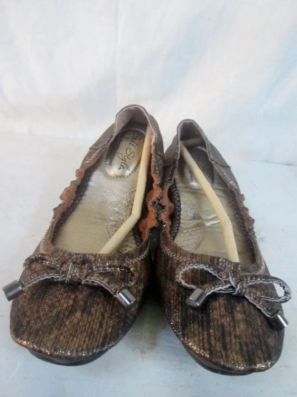 NEW Womens SOFT STYLE HUSH PUPPIES Ballet Shoes FLATS Vegan  GOLD 6.5 W