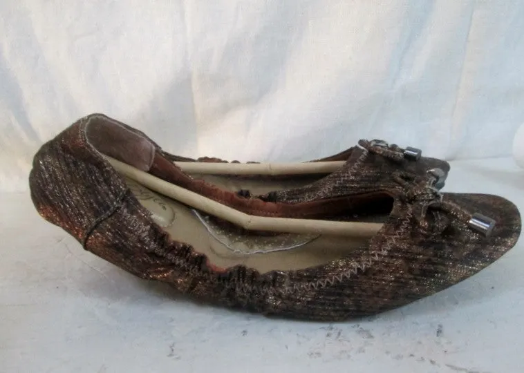 NEW Womens SOFT STYLE HUSH PUPPIES Ballet Shoes FLATS Vegan  GOLD 6.5 W