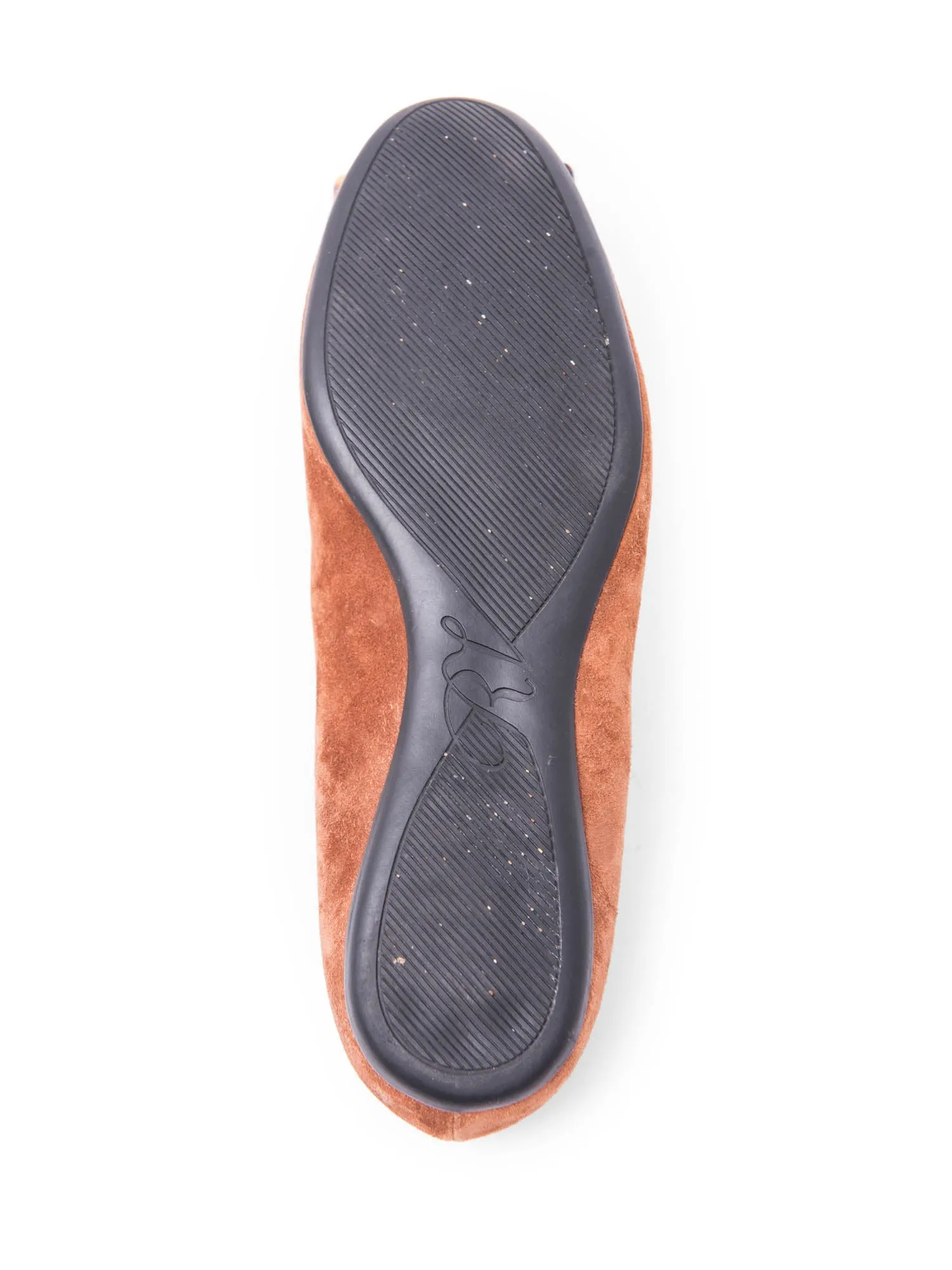 Roger Vivier Logo Suede Tortoiseshell Buckle Flats Brown