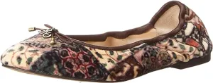 Sam Edelman Felicia Ivory Multi Slip On Rounded Toe Flexible Wide Ballet Flats