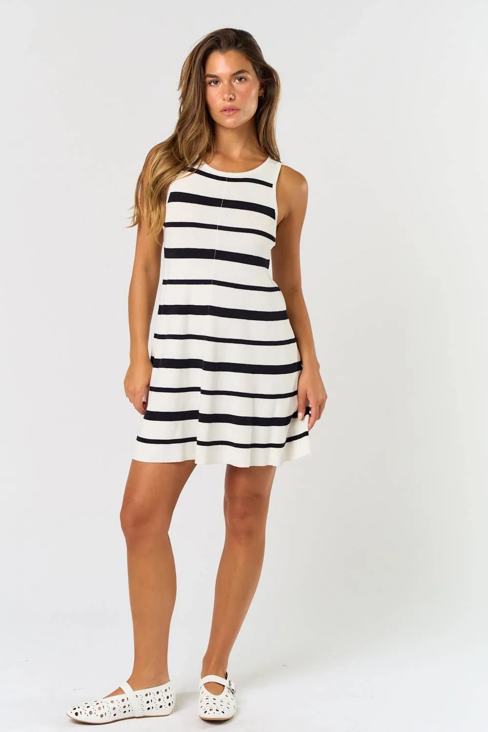 SLEEVELESS STRIPED MINI DRESS