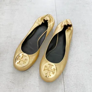 Tory Burch Miller Gold Ballet Flats